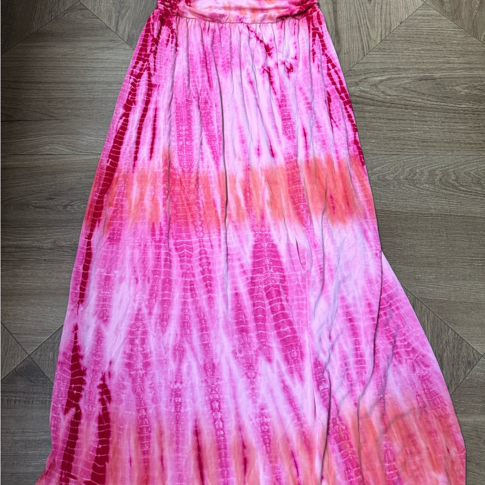 Boston Proper Vibrant Pink and Orange Maxi Skirt